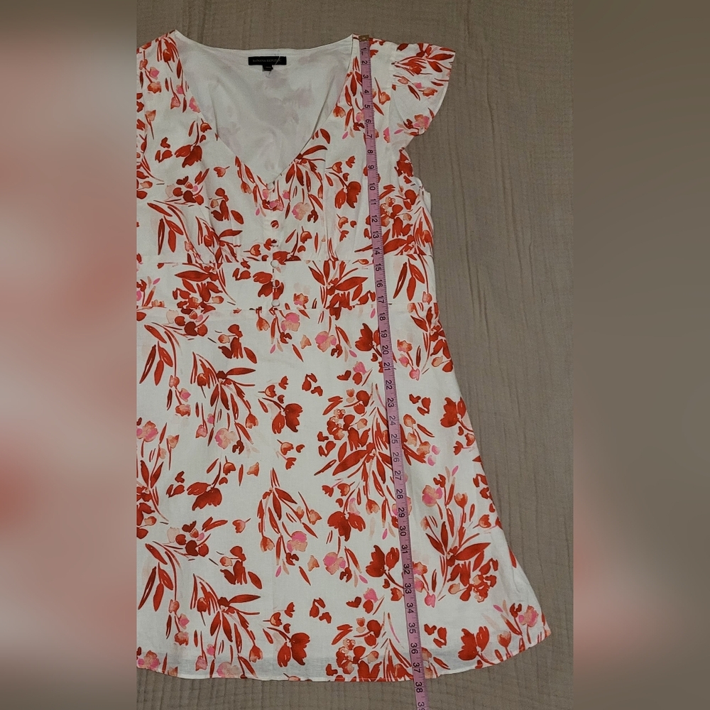 ​Banana Republic Floral Linen-Cotton Ruffle-Sleeve Dress - NWOT - 18 - Picture 11 of 14